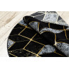 AKCE: 120x120 (průměr) kruh cm Kusový koberec Gloss 400B 86 3D geometric black/gold kruh