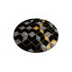 AKCE: 120x120 (průměr) kruh cm Kusový koberec Gloss 400B 86 3D geometric black/gold kruh