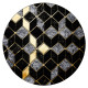 AKCE: 120x120 (průměr) kruh cm Kusový koberec Gloss 400B 86 3D geometric black/gold kruh