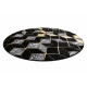 AKCE: 120x120 (průměr) kruh cm Kusový koberec Gloss 400B 86 3D geometric black/gold kruh