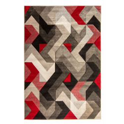 AKCE: 120x170 cm Kusový koberec Hand Carved Aurora Grey/Red