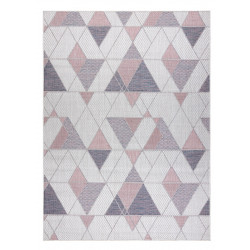 AKCE: 80x150 cm Kusový koberec Sion Sisal Triangles B3006A ecru/pink – na ven i na doma