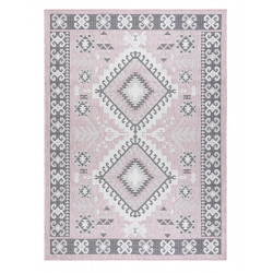 AKCE: 120x170 cm Kusový koberec Sion Sisal Aztec 3007 pink/ecru – na ven i na doma