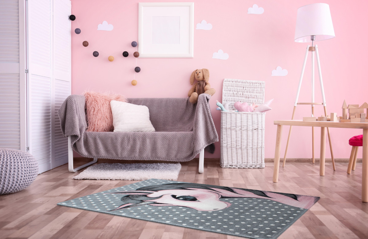 Ukázka vizualizace v místnosti - koberec Kids 590 pink