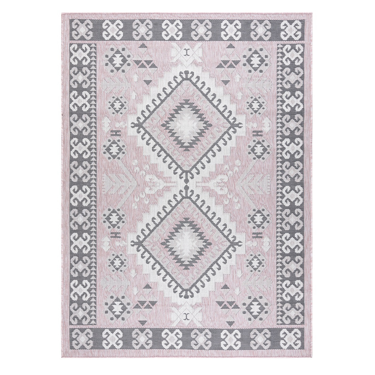 AKCE: 120x170 cm Kusový koberec Sion Sisal Aztec 3007 pink/ecru – na ven i na doma