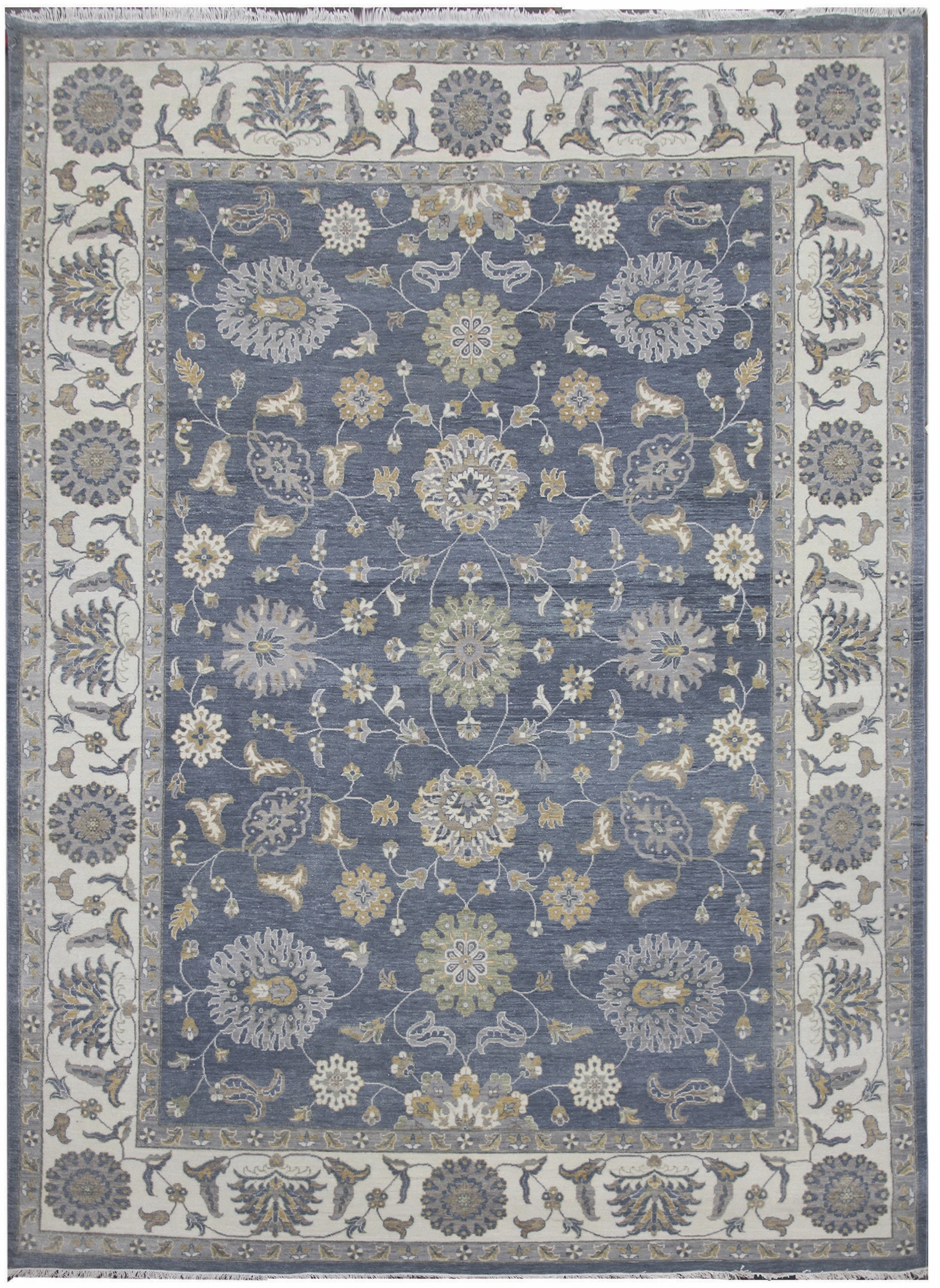 Diamond Carpets koberce Ručně vázaný kusový koberec Diamond DC-ZIGLER Jeans blue/ivory - 275x365 cm