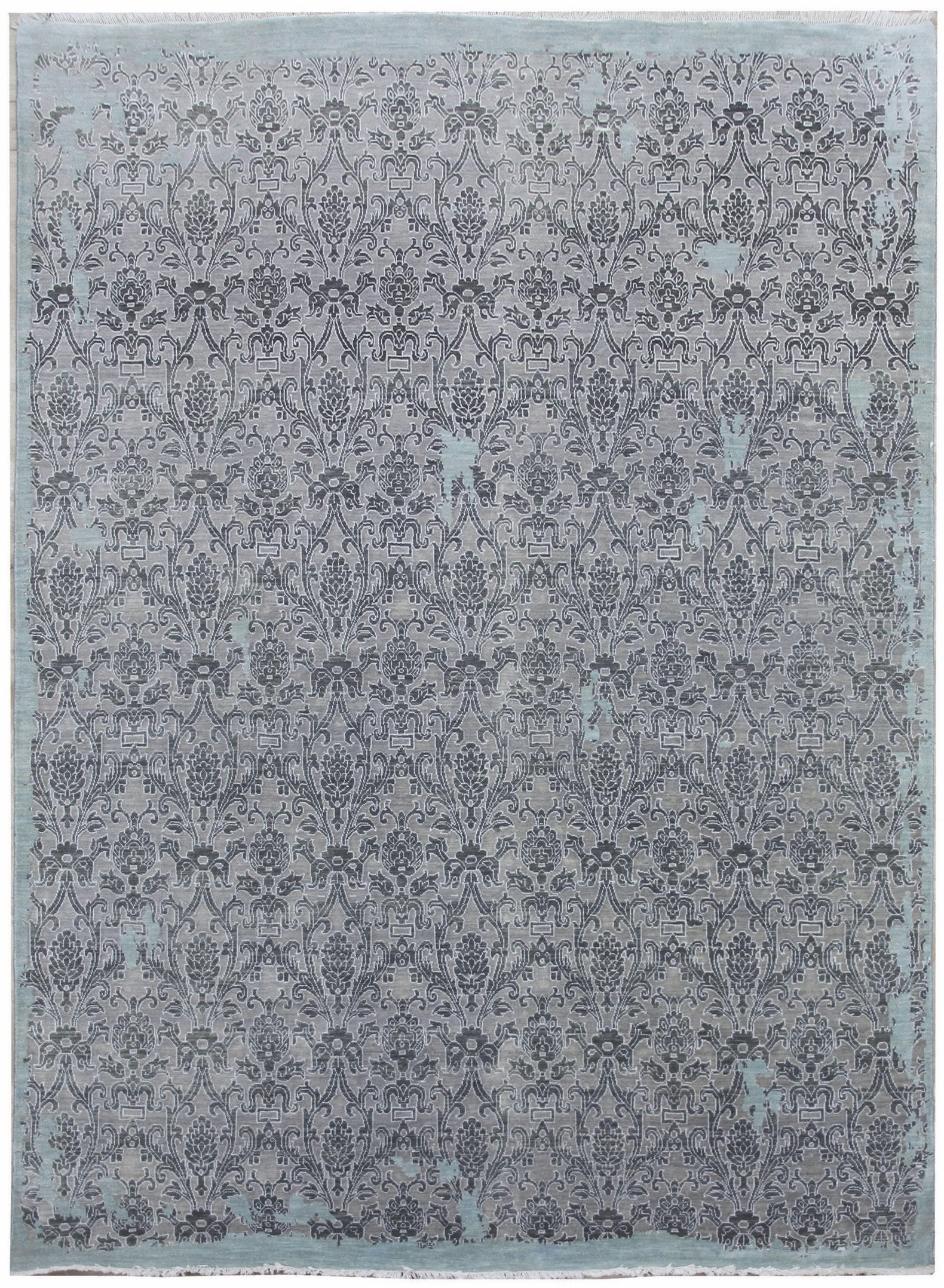 Diamond Carpets koberce Ručně vázaný kusový koberec Diamond DC-M 5 Light grey/aqua - 275x365 cm