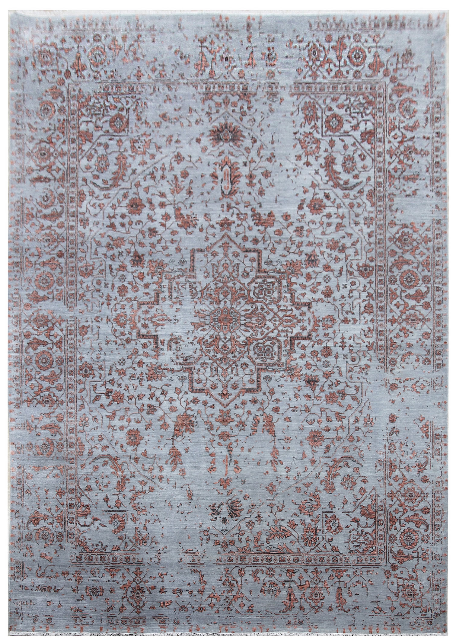Diamond Carpets koberce Ručně vázaný kusový koberec Diamond DC-SIRAPI Silver/copper - 305x425 cm