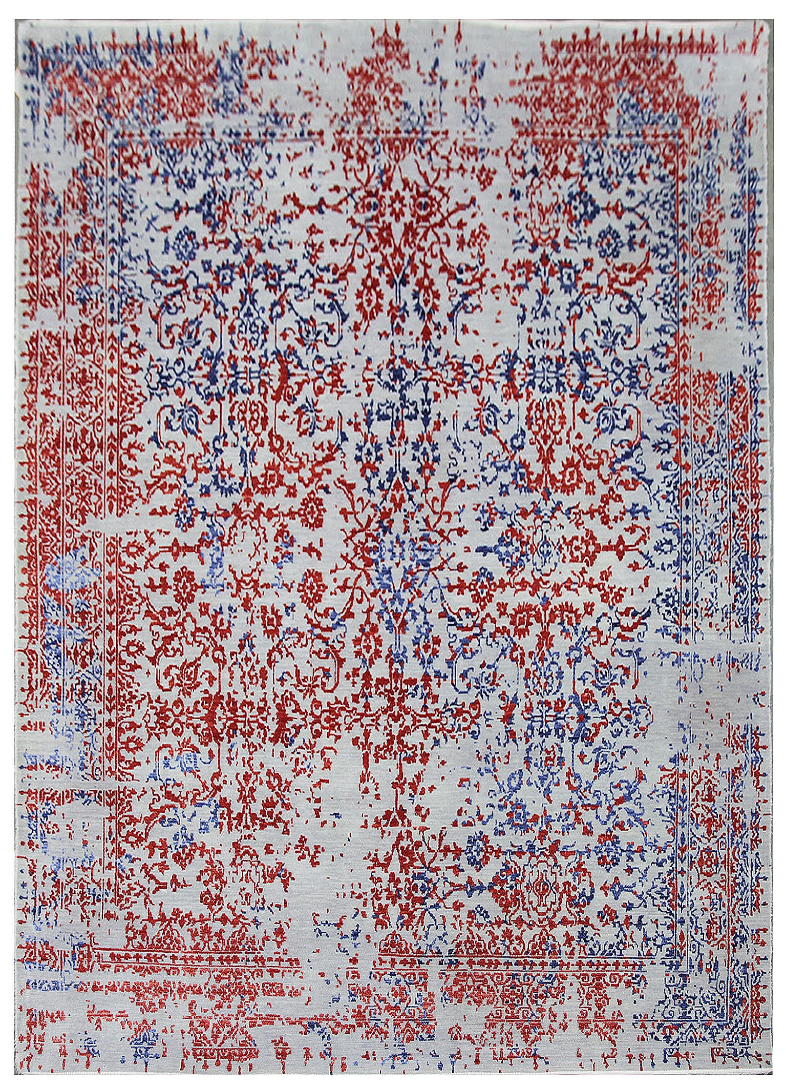 Diamond Carpets koberce Ručně vázaný kusový koberec Diamond DC-JKM Silver/blue-red - 305x425 cm